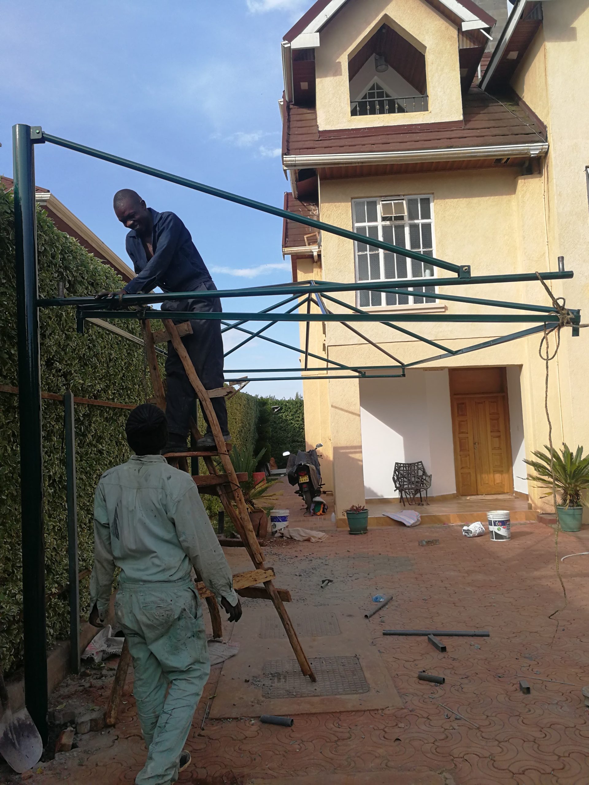 Carport structure installation